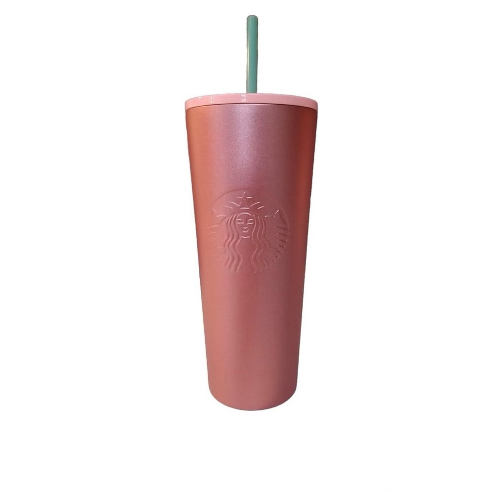 LE Starbucks matte rose pink stainlesssteel 24ozventi (loved) has some scratches